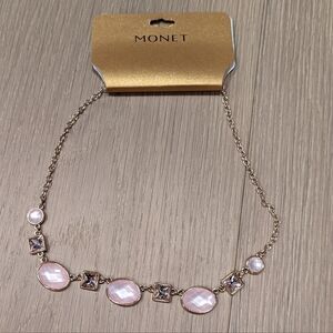 Monet Pink and Gold Necklace